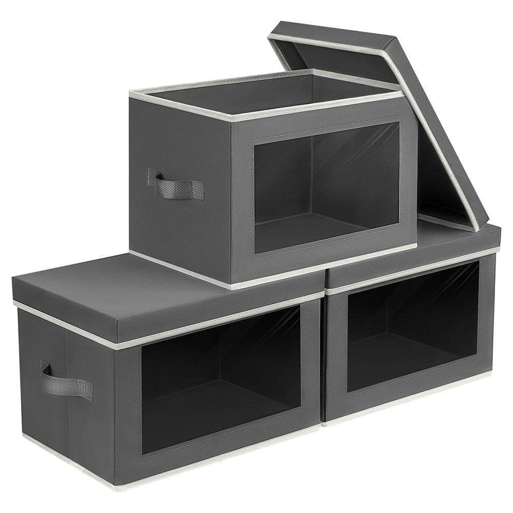 Afoxsos Portable Gray Non-Woven Fabric Decorative Box with