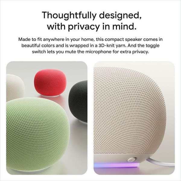 Google Home Speaker - Smart Speaker with 360° Sound and Gemini