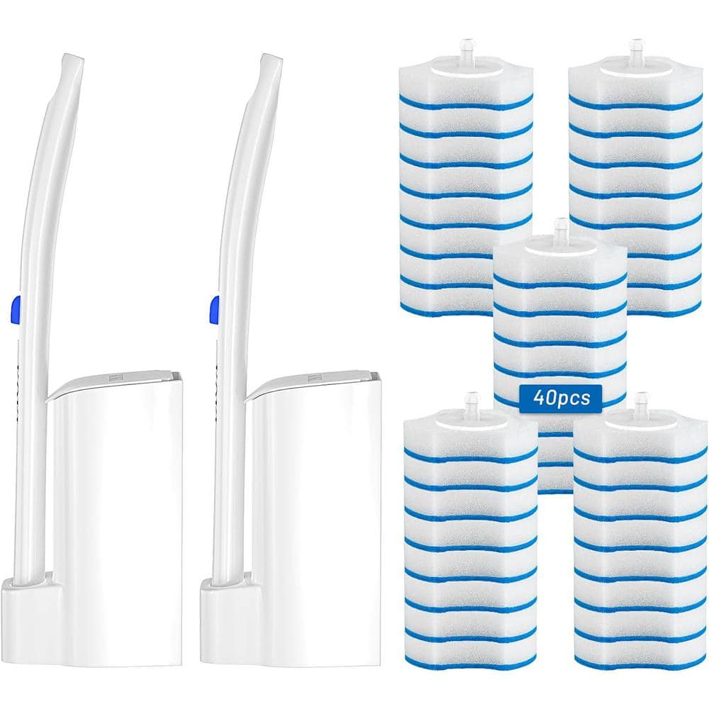 17 in. Disposable Toilet Brush Toilet Bowl Cleaner Brush w/ 40-Piece Toilet Brush & Storage Caddy for Bathroom Set of 2 price history on PriceWatchPro