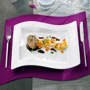 New Wave White Porcelain Gourmet Plate