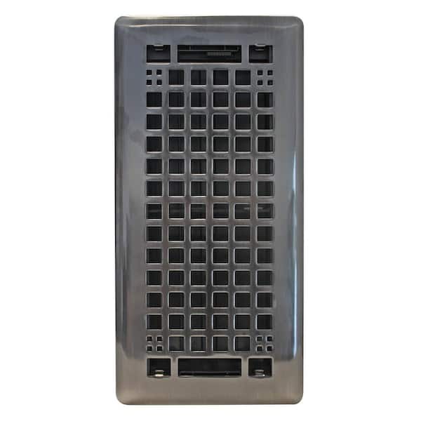 Modern Homes 4 in. x 10 in. Egg Crate Floor Register Antique Nickel Single Pack