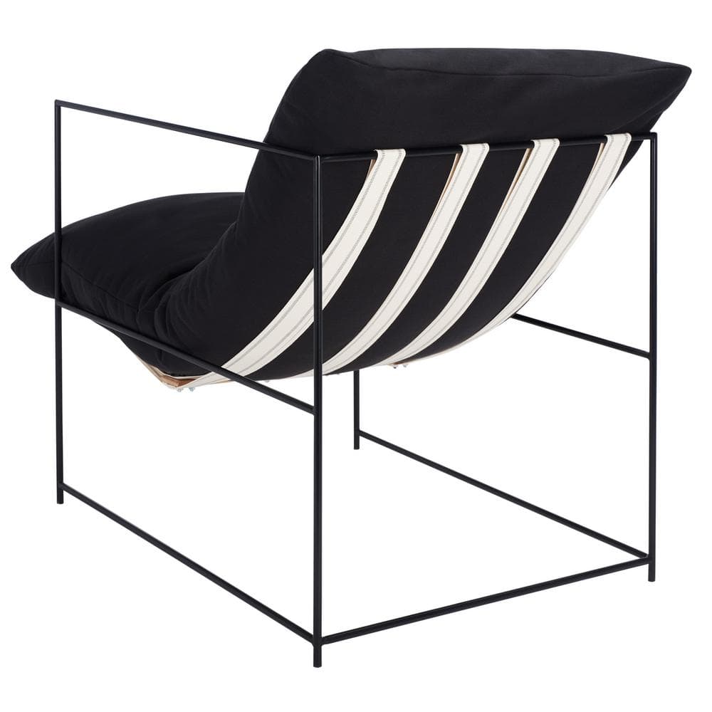 Portland Black Iron Frame Pillow Top Accent Chair