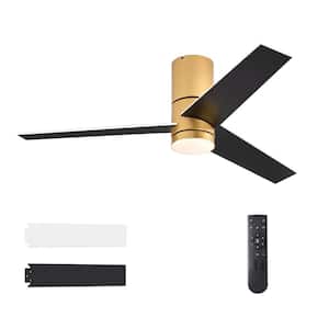 Low Profile 48 in. Integrated LED Indoor Gold Ceiling Fans with Light and Remote Control Included