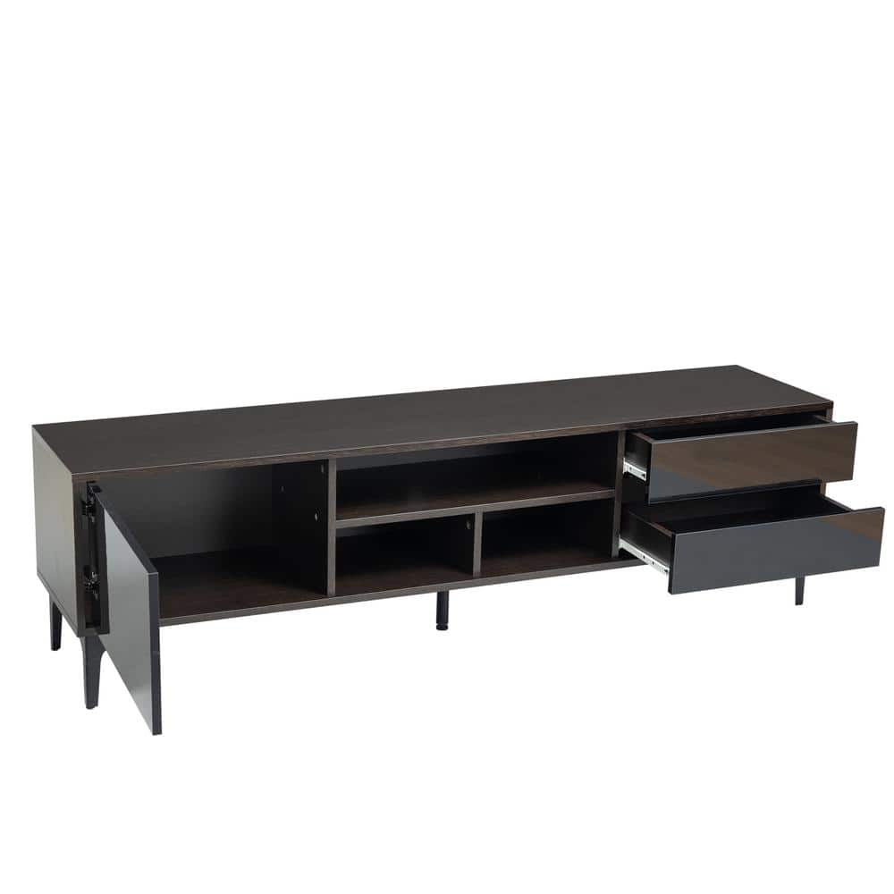 62.99 in. W x 13.78 in. D x 17.72 in. H Bathroom Black Linen Cabinet