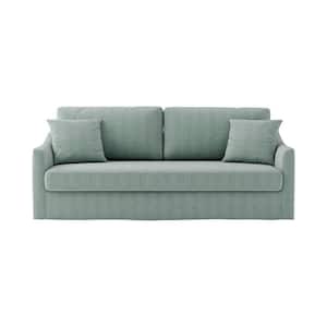 Wilfried 80.7 in. Modern Slipcovered Sofa With Removable Seat And Back Cushions-SAGE