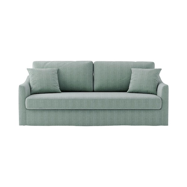JAYDEN CREATION Wilfried 80.7 in. Modern Slipcovered Sofa With Removable Seat And Back Cushions-SAGE
