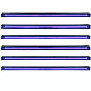 48 in. 20-Watt Equivalent Integrated LED Stage Party Black Strip Light Fixture Bar (6-Pack)