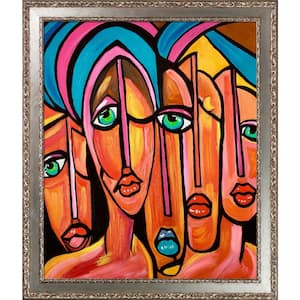 "Picasso by Nora, Four Eyes Reproduction Versailles Silver Salon" Nora Shepley Framed Oil Painting 28 in. x 24 in.