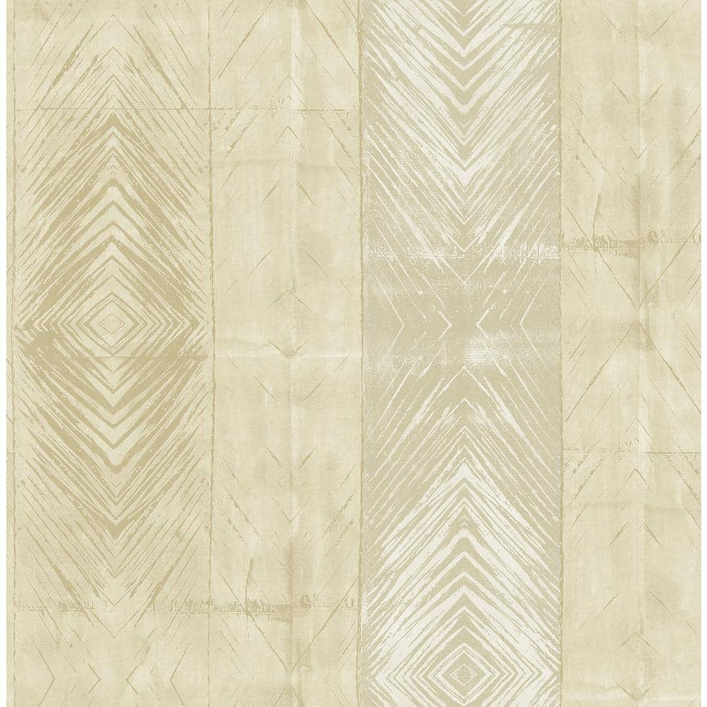 CASA MIA Ethnic Vertical Beige Paper Non-Pasted Strippable Wallpaper ...