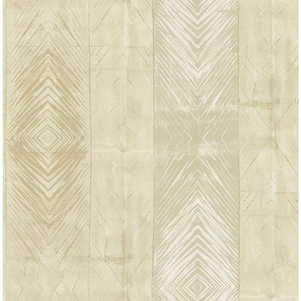CASA MIA Ethnic Vertical Beige Paper Non-Pasted Strippable Wallpaper Roll (Cover 56.05 sq. ft.)