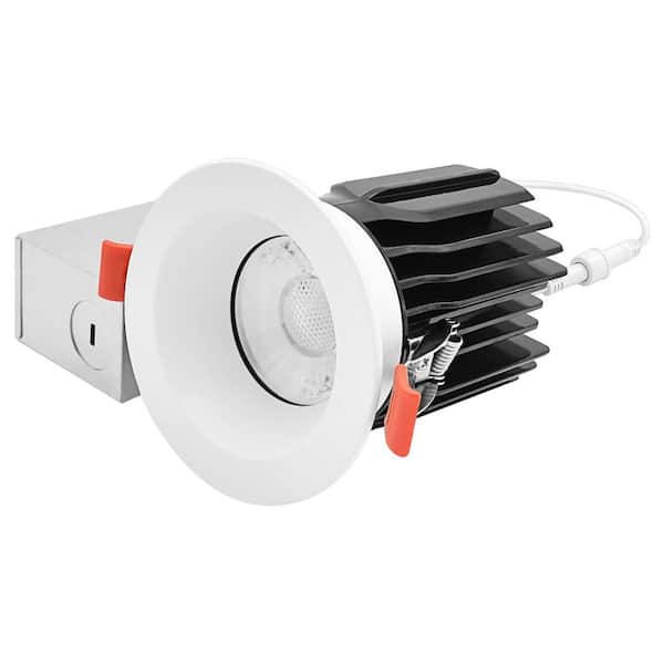 3 in. Integrated LED Regressed Canless Spotlight Plus Round White Trim, 5CCT, 15W, 1250LM, CRI90, Dimmable, 60° Beam ETL
