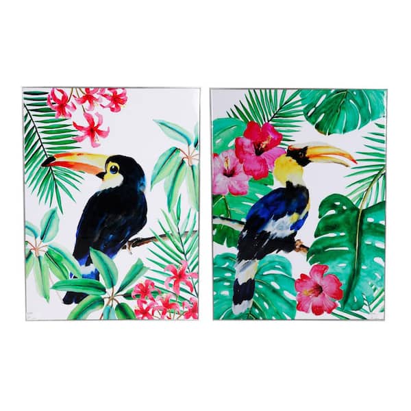 A & B Home Toucan Multicolored Framed Wall Art (Set of 2)