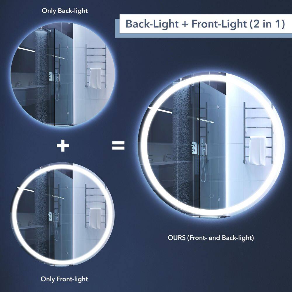 Dane 27" Round Frameless LED Bathroom Vanity Mirror
