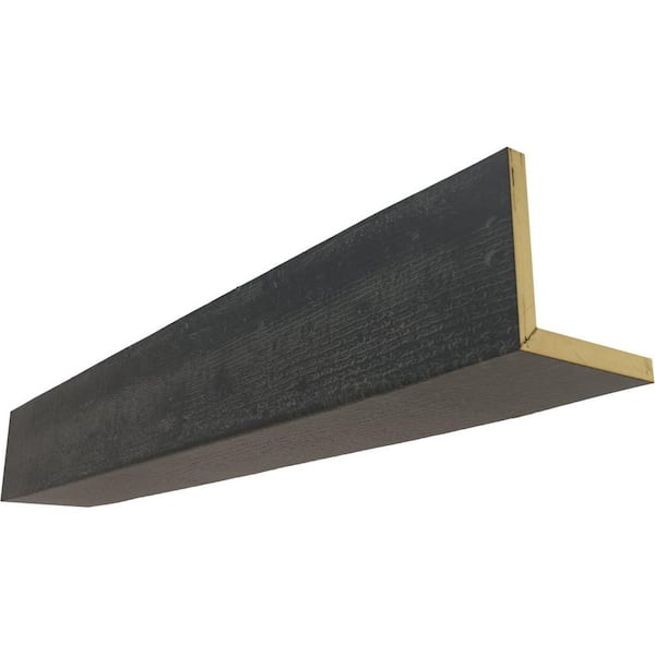 Ekena Millwork 8 in. x 8 in. x 24 ft. 2-Sided (L-Beam) Rough Sawn Aged Ash Faux Wood Ceiling Beam