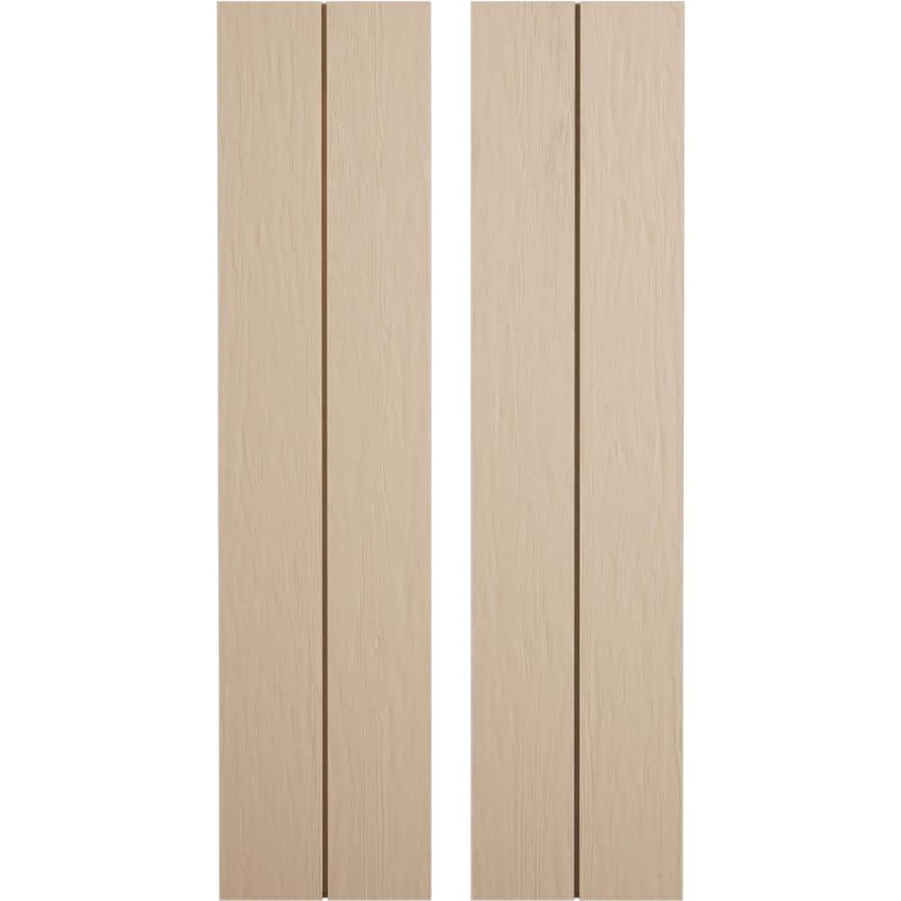 11 in. x 38 in. Timberthane Polyurethane 2-Board Joined Board-n-Batten Rough Sawn Faux Wood Shutters, No Batten Pair price history on PriceWatchPro