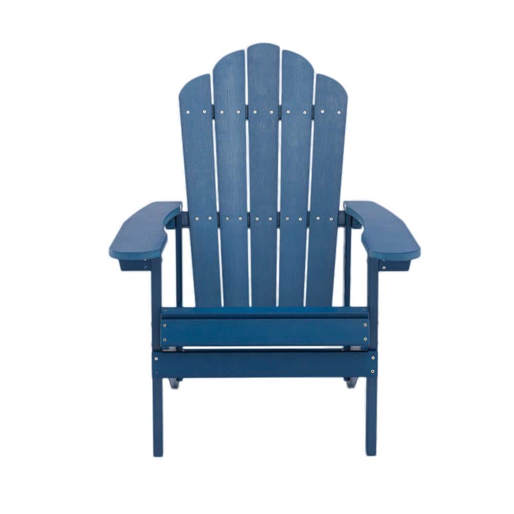 Deep Blue Reclining Plastic Adirondack Chair