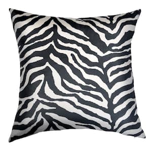Dann Foley Black, White Zebra Pattern 8 in. x 24 in. Throw Pillow