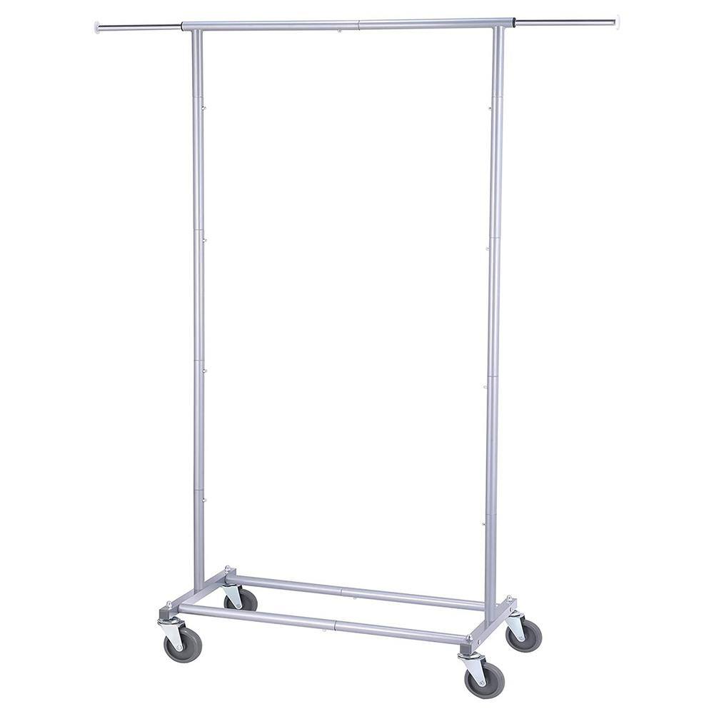 Silver Metal Garment Clothes Rack with Extendable Rod 30.5 in. W x 58.7 ...