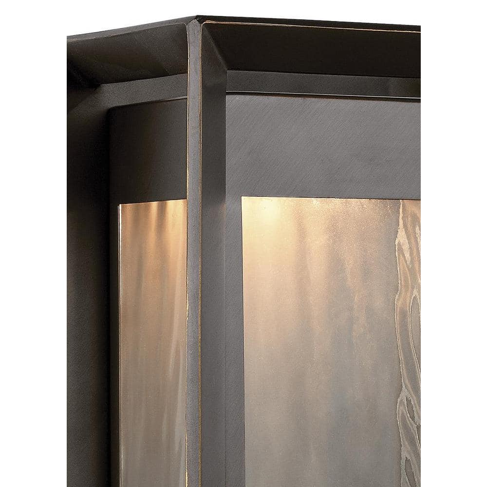 Antique Bronze Wavy Glass Dimmable Rectangular Lantern