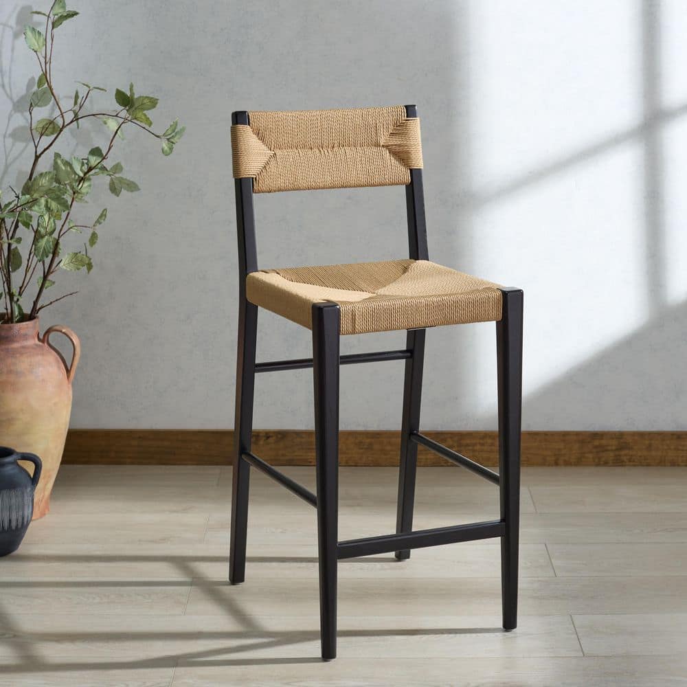 Cody 39 in. H Black/Natural Bar Stool price history on PriceWatchPro