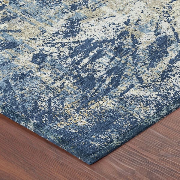 Chantille Machine Washable Indoor/Outdoor Abstract ACN2779 Navy 10 ft. x 14 ft. Area Rug