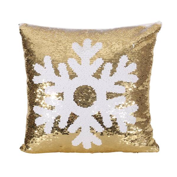 white sequin pillows