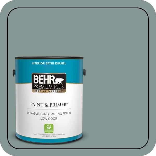 BEHR PREMIUM PLUS 1 gal. #T18-15 In The Moment Satin Enamel Low Odor Interior Paint & Primer