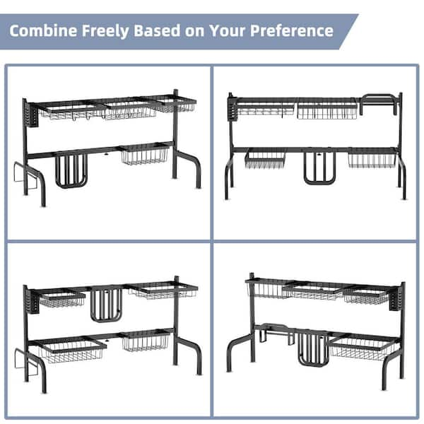 Over The Sink Dish Drying Rack, Width Adjustable (26.8 to 34.6