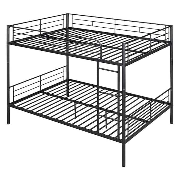 Polibi Full over Full Metal Bunk Bed, Black