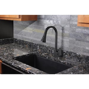 Kent Single-Handle Pull-Out Sprayer Kitchen Faucet in Matte Black