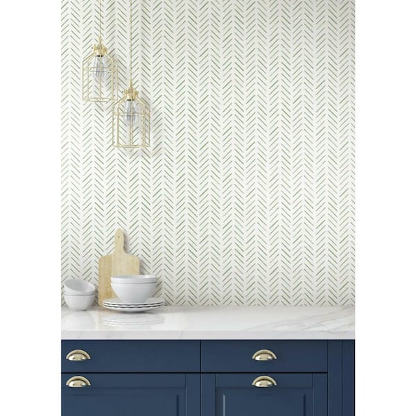 56 sq. ft. Painted Herringbone Wallpaper