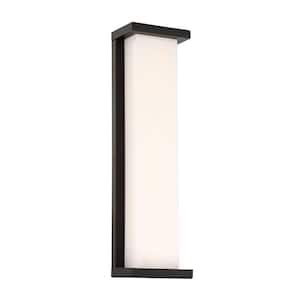 Case 20 in. Black Integrated LED Outdoor Wall Sconce, 3000K
