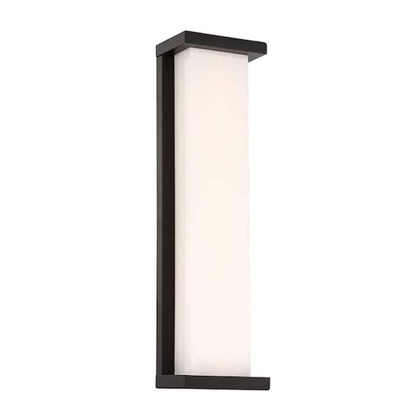 Case 20 in. Black Integrated LED Outdoor Wall Sconce, 3000K