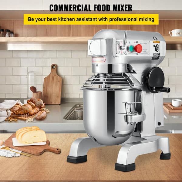 VEVOR Commercial Stand Mixer 20 Qt. 3-Speeds Adjustable Silver Commercial  Kitchen Mixer with Stainless Steel DDJBJ20LCLSB20B01V1 - The Home Depot