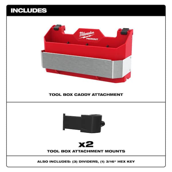 Milwaukee PACKOUT Caddy Tool Box Rack Attachment