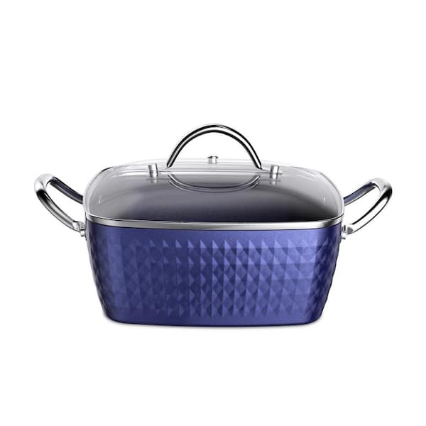 Rainbean 4.2 Qt. Aluminum Alloy Nonstick Sauce Pan in Blue with Lid
