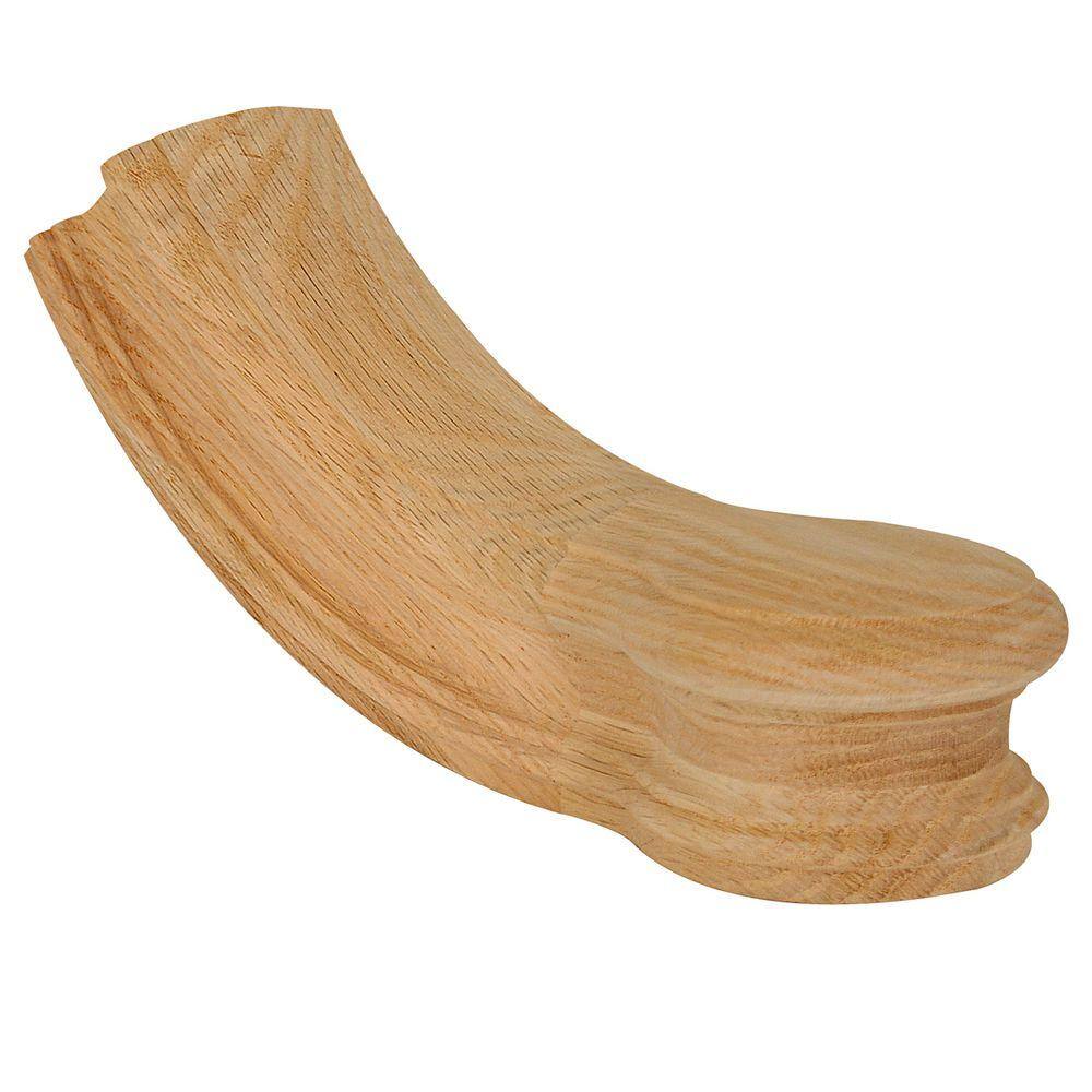 EVERMARK Stair Parts 7710 Unfinished Red Oak Starting Easing Handrail ...