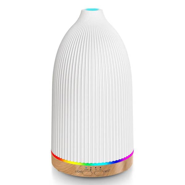 100ml Wood Grain Ultrasonic Essential Oil Diffuser w/ LED Color Changing Lights Timer and Auto-Off for Home Office, Yoga