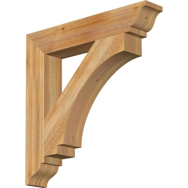 Ekena Millwork 4 in. x 24 in. x 24 in. Western Red Cedar Imperial Traditional Rough Sawn Bracket