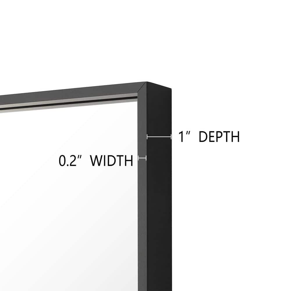 Elegant 36" Black Metal Frame Rectangular Mirror