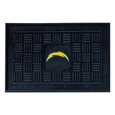NFL San Diego Chargers Black 19 in. x 30 in. Vinyl Outdoor Door Mat