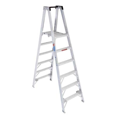 6 Ft Aluminum Step Ladders Ladders The Home Depot   Werner Platform Ladders Pt376 64 400 