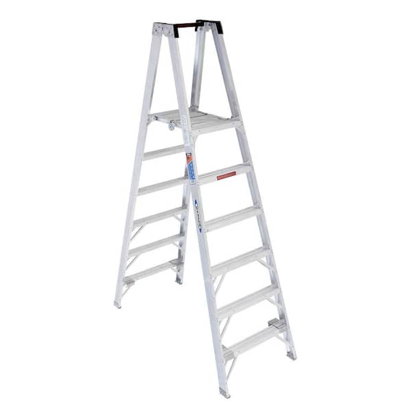 Werner 6 ft. Aluminum Platform Twin Step Ladder with 300 lb. Load Capacity Type IA Duty Rating