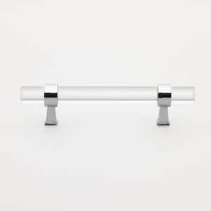 3-3/4 in. Center-to-Center Clear Acrylic Cabinet Drawer Pull with Polished Chrome Bases (10-Pack)