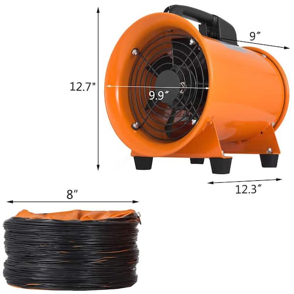 VEVOR 8 in. Pivoting Utility Blower Fan Portable Ventilator Fan