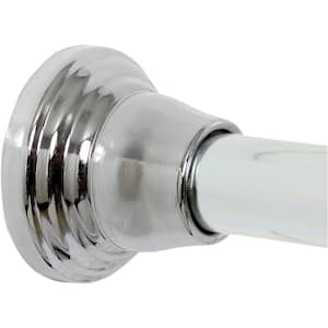 Rustproof Decorative Finial 46 in. - 72 in. Aluminum Adjustable Tension No-Tools Shower Rod in Chrome