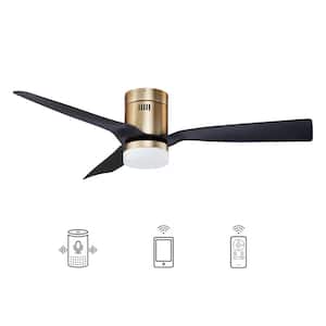 Striver 52 in. Indoor Gold Smart Ceiling Fan with Dimmable LED Light and Remote, Works with Alexa and Google Home