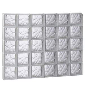 46.5 in. x 38.75 in. x 3.125 in. Frameless Wave Pattern Non-Vented Glass Block Window