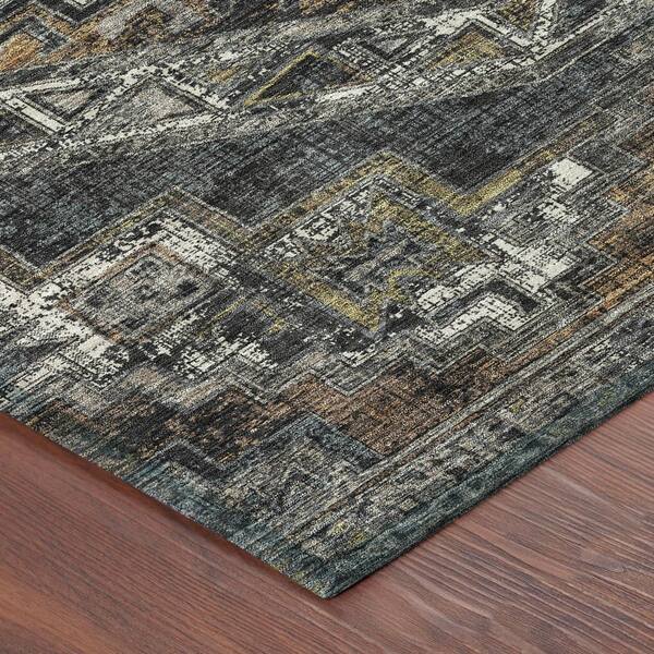 Chantille Machine Washable Indoor/Outdoor Abstract ACN2794 Black 2 ft. x 3 ft. Accent Rug