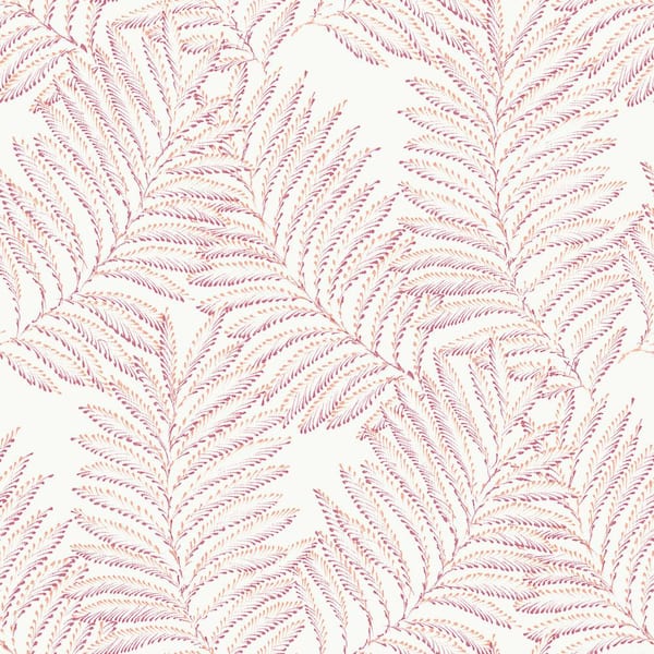 A-Street Prints Pink Finnley Inked Fern Wallpaper Border Sample